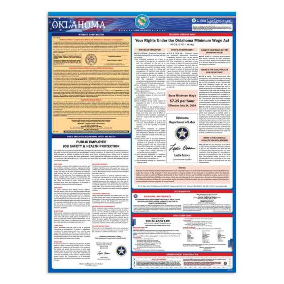 Oklahoma State Labor Law Poster - Unlaminated 