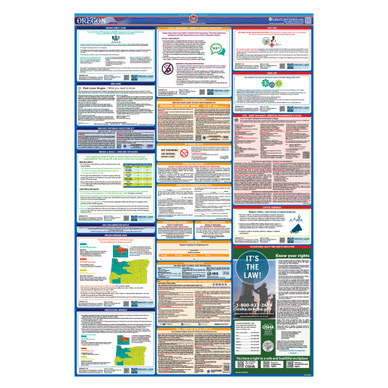 Oregon & Federal Labor Law Posters - Unlaminated 