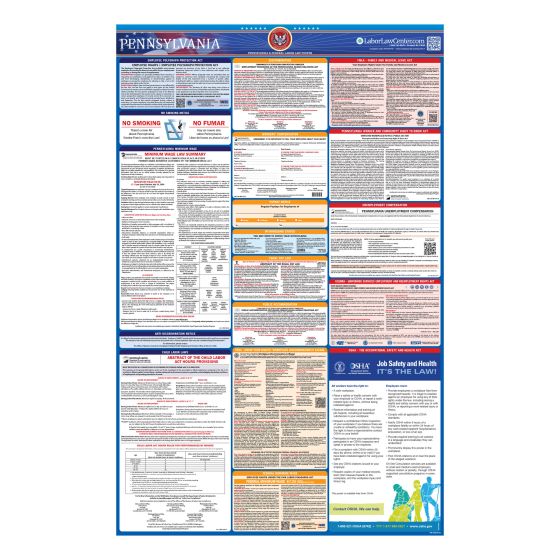 Pennsylvania & Federal Labor Law Posters - Spanish - Unlaminated 