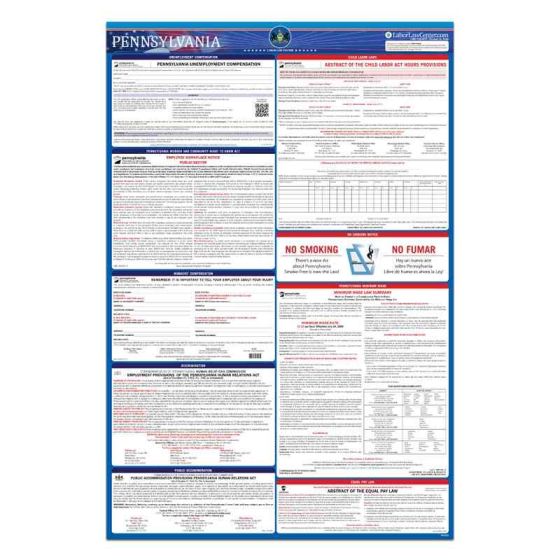Pennsylvania State Labor Law Poster - Spanish - Unlaminated 