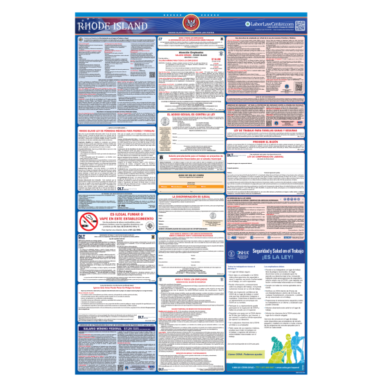 Rhode Island & Federal Labor Law Posters - Spanish