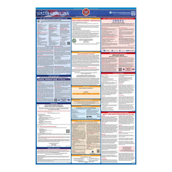 South Carolina & Federal Labor Law Posters - Spanish - Unlaminated 