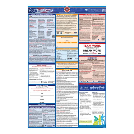 South Dakota & Federal Labor Law Posters - Unlaminated 