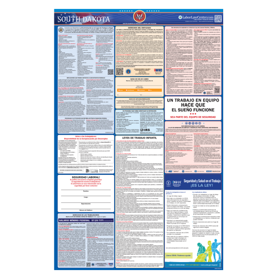 South Dakota & Federal Labor Law Posters - Spanish