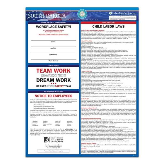 South Dakota State Labor Law Poster