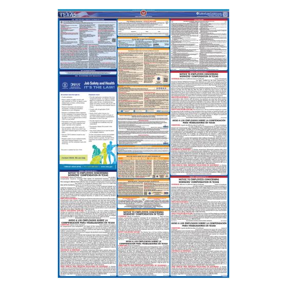 Texas & Federal Labor Law Posters - Spanish - Unlaminated 