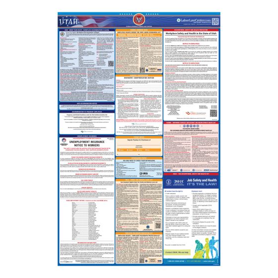 Utah & Federal Labor Law Posters - Spanish - Unlaminated 