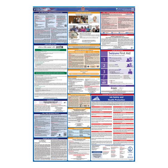 Virginia & Federal Labor Law Posters - Spanish - Unlaminated 