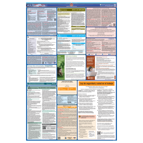 Washington & Federal Labor Law Posters - Spanish