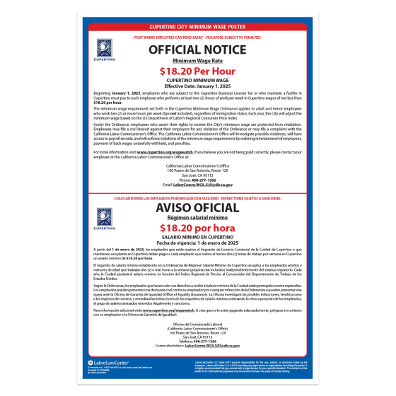 Cupertino Labor Law Poster