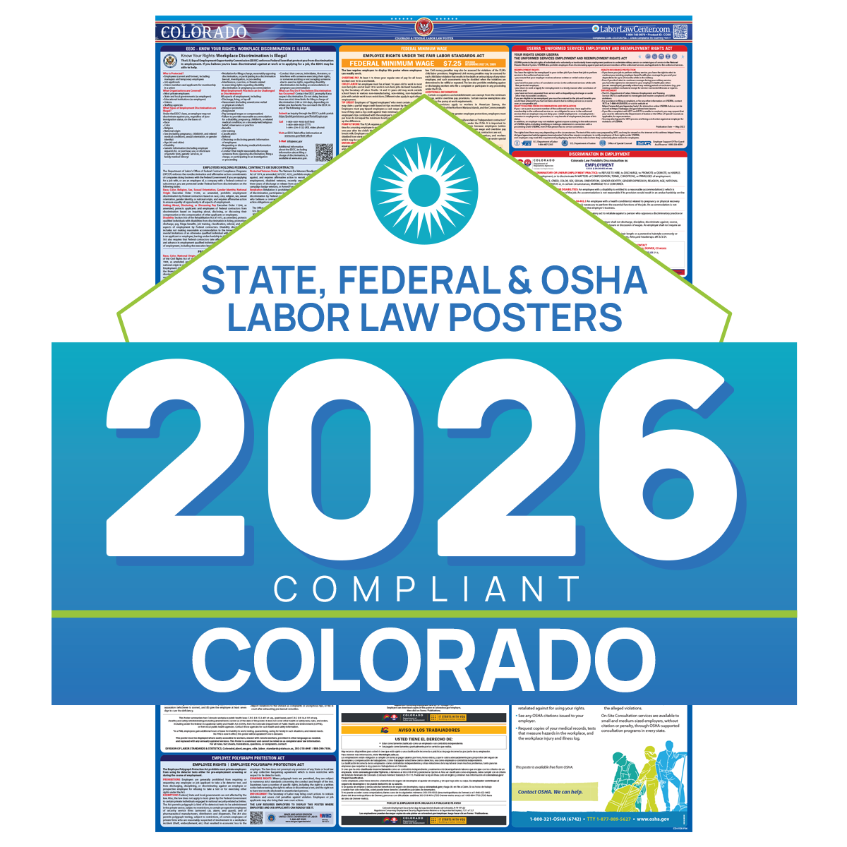2026 Colorado Labor Law Poster | State, Federal, OSHA in One Single  Laminated Poster