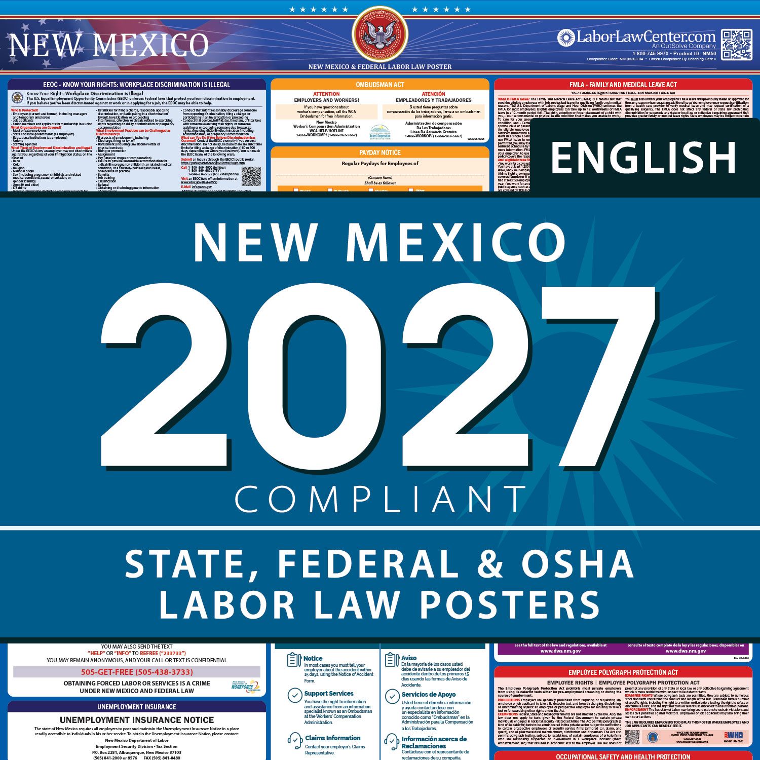 2026-2027 New Mexico Labor Law Poster | State, Federal, OSHA in