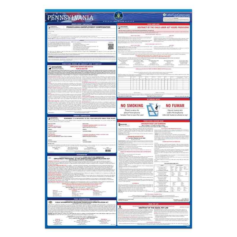 Statief Labo Pennsylvania State Labor Law Poster - Spanish - Unlaminated