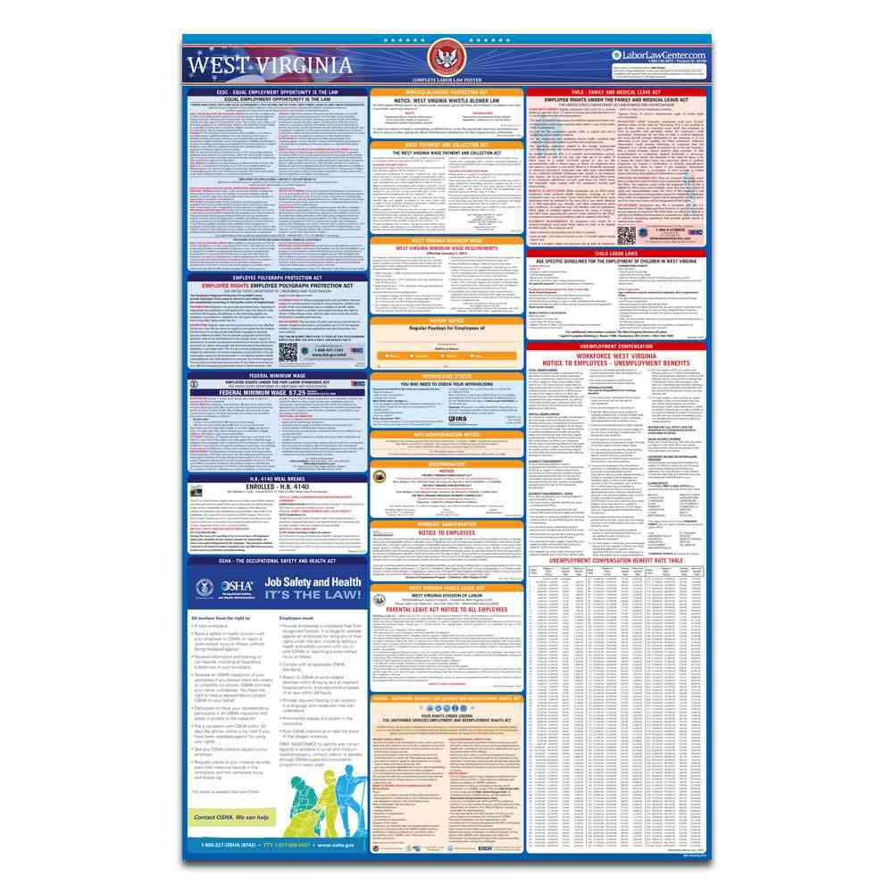 West Virginia & Federal Labor Law Poster + Replacement Service