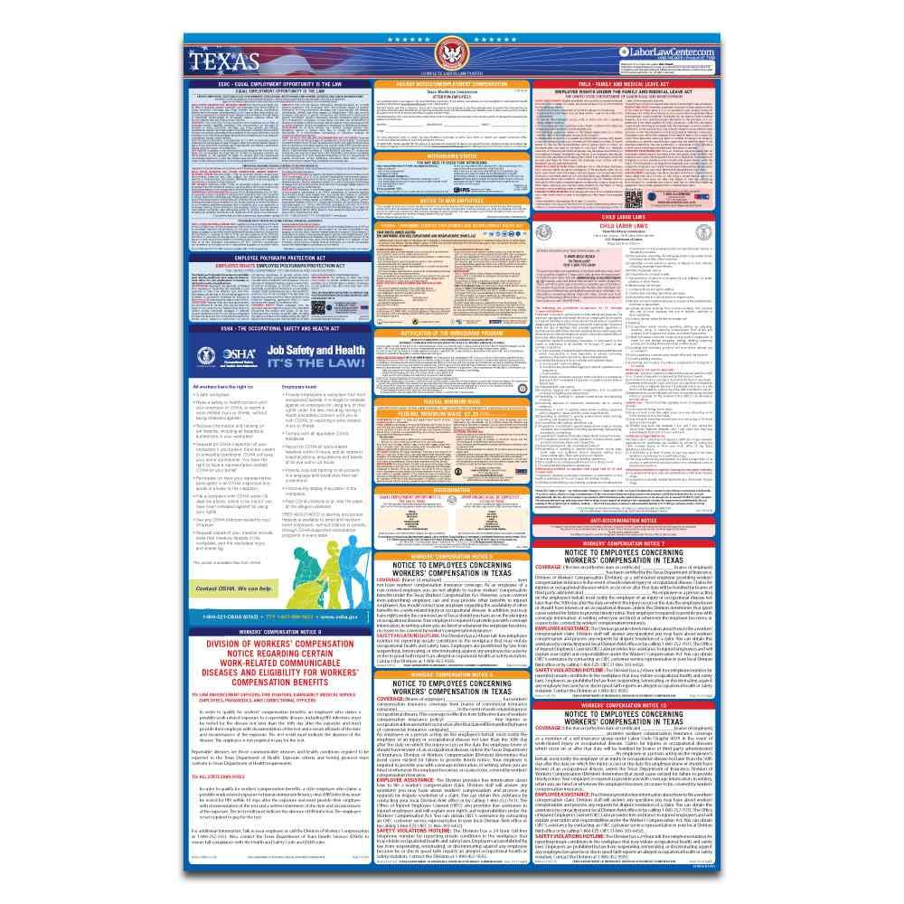 State and Federal Labor Law Posters for Workplace Compliance Texas 2021 Labor Law Posters 