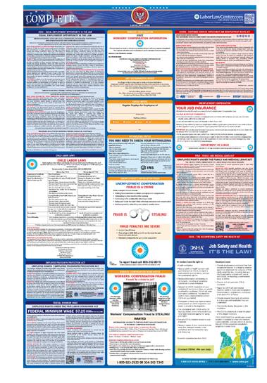 2023-2024 Labor Law Posters - State, Federal & OSHA in One Poster